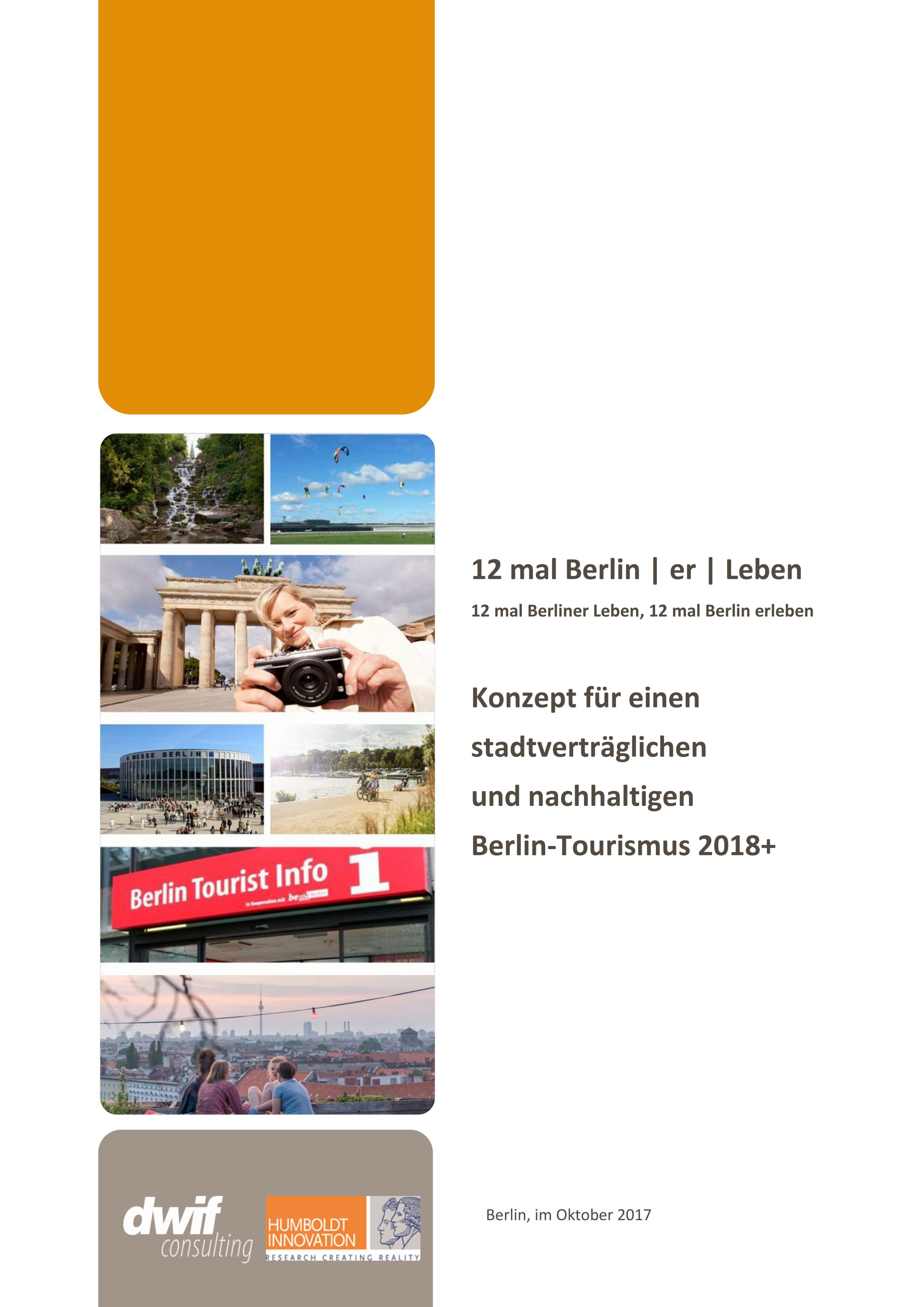 Tourismuskonzept Berlin Studie dwif HU 2017 Cover