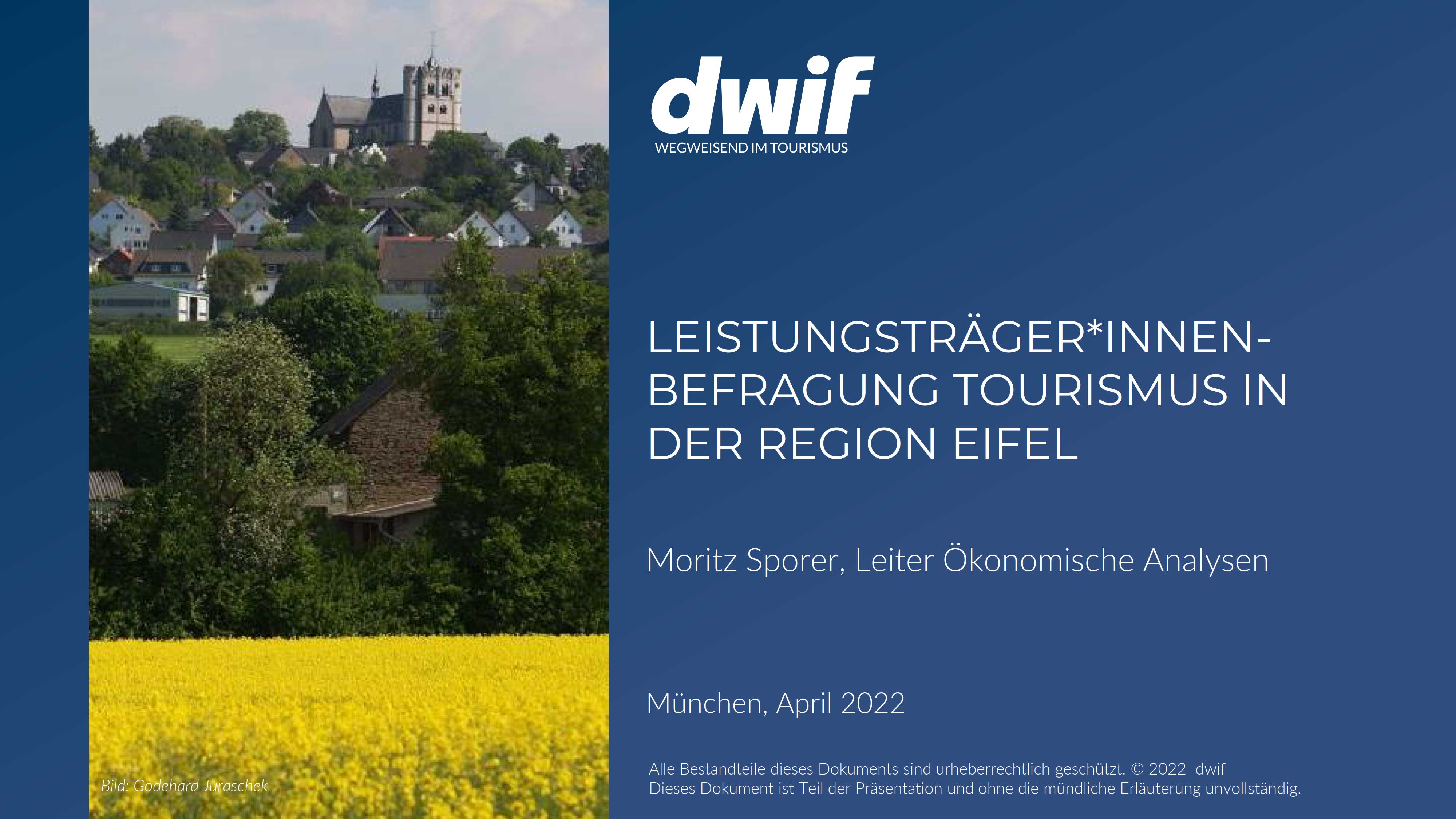dwif Befragung der touristischen Betriebe in der Eifel