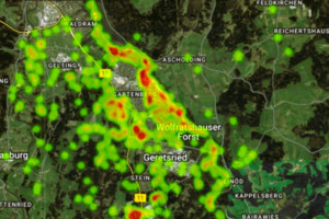 dwif: Prozess zur Entwicklung des Naturtourismus in Geretsried (Bild:Heatmap /Quelle dwif)